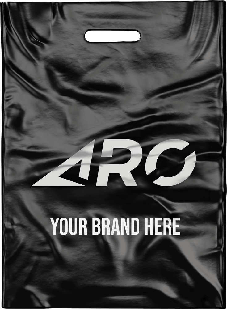 Black plastic bag exit bag ARO your brand