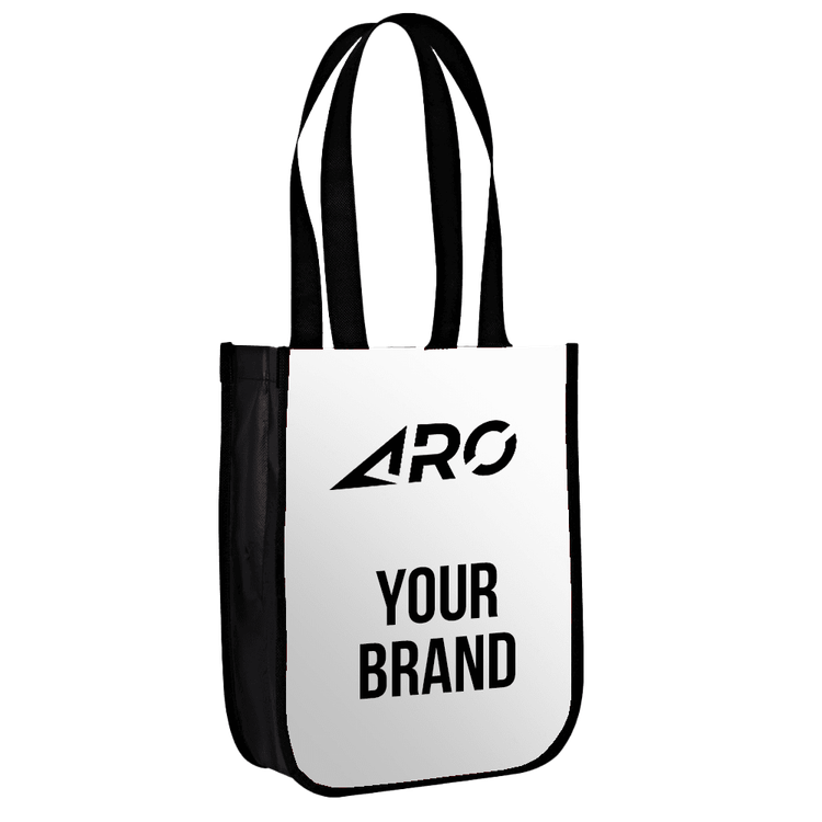 White small non woven bag ARO your brand text