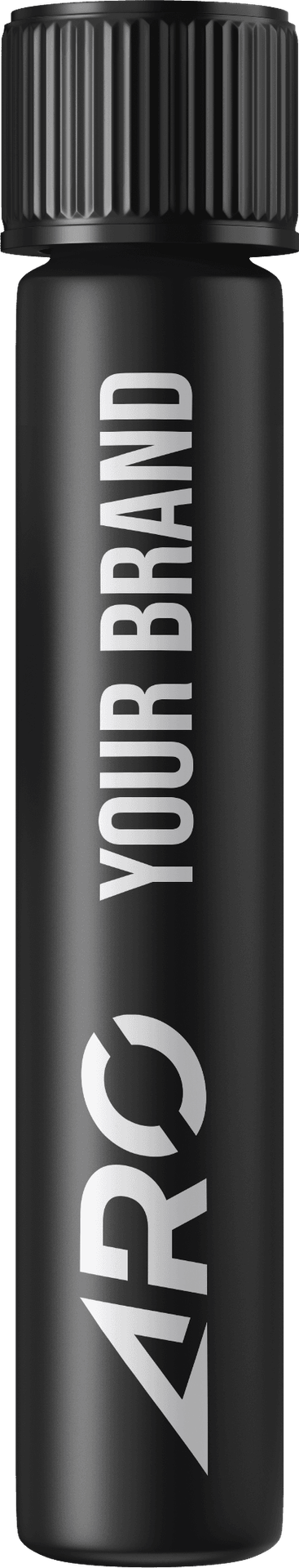 Black plastic pre roll tube ARO your brand text